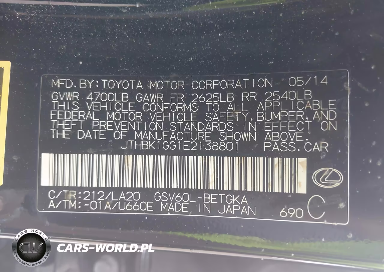 2014 Lexus Es 350 VIN:JTHBK1GG1E2138801 - 9