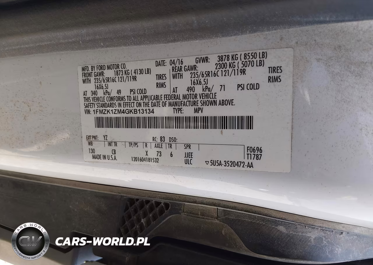 2016 Ford Transit-150 Xl VIN:1FMZK1ZM4GKB13134 - 9