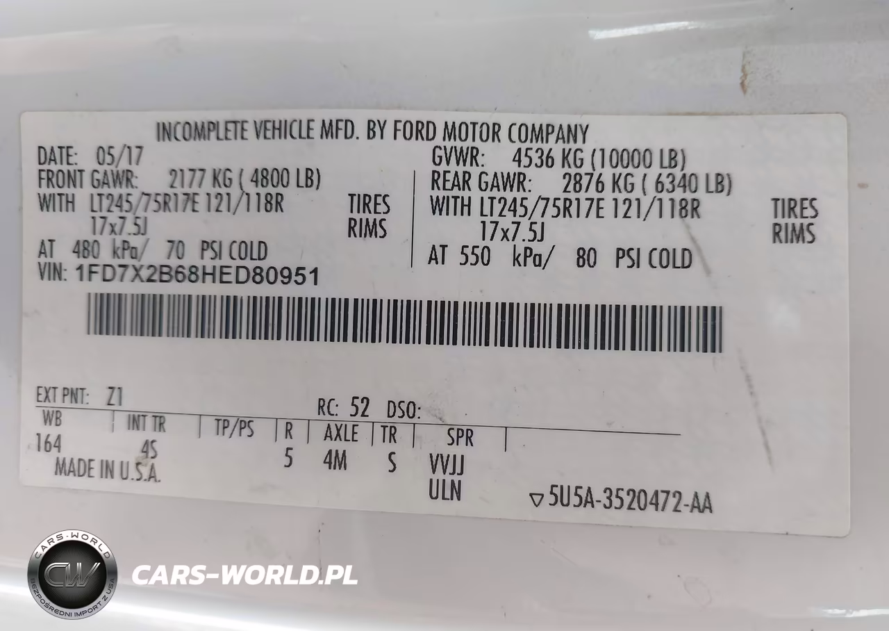 2017 Ford F-250 Xl VIN:1FD7X2B68HED80951 - 9