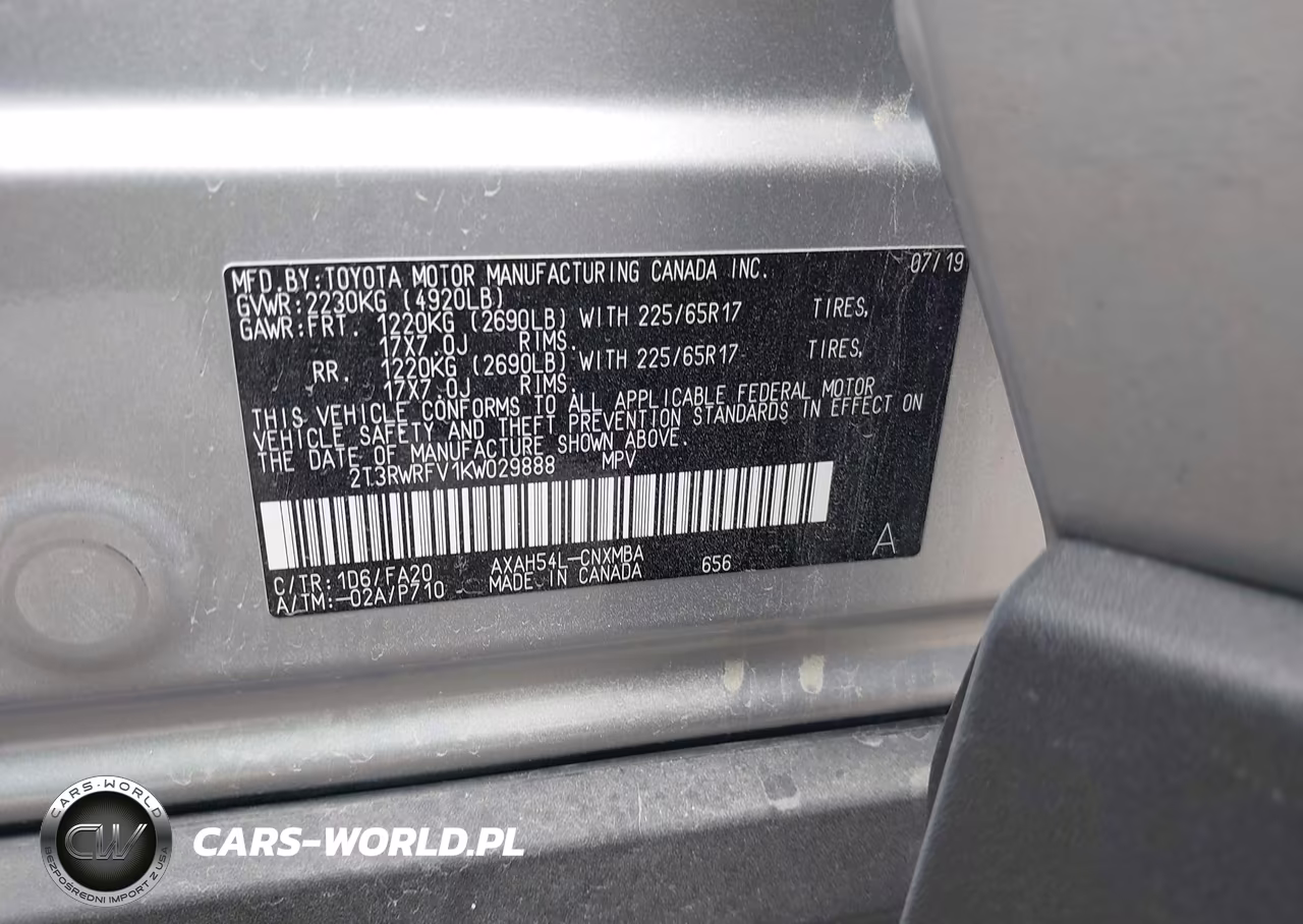 2019 Toyota Rav4 Hybrid Xle VIN:2T3RWRFV1KW029888 - 9