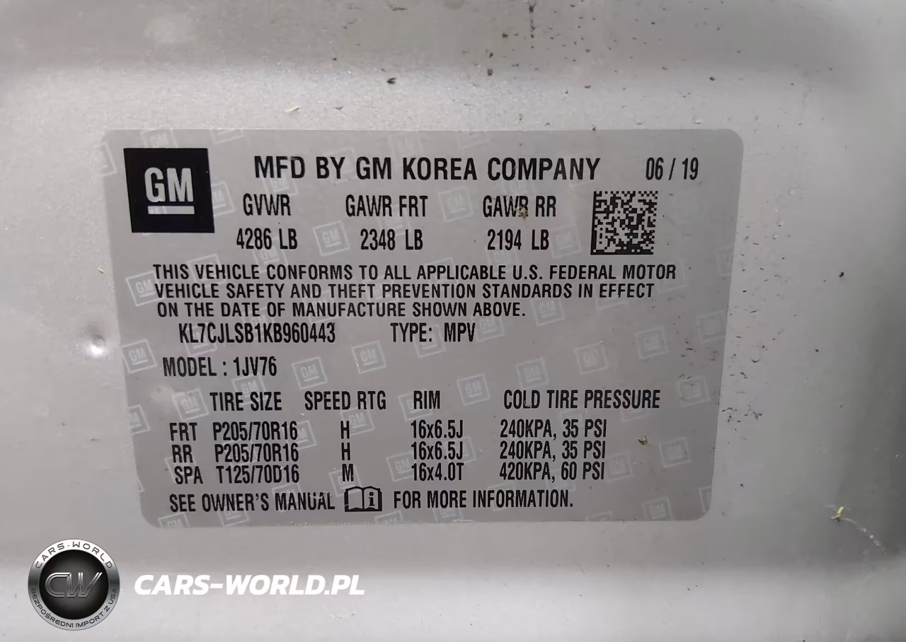 2019 Chevrolet Trax Lt VIN:KL7CJLSB1KB960443 - 9