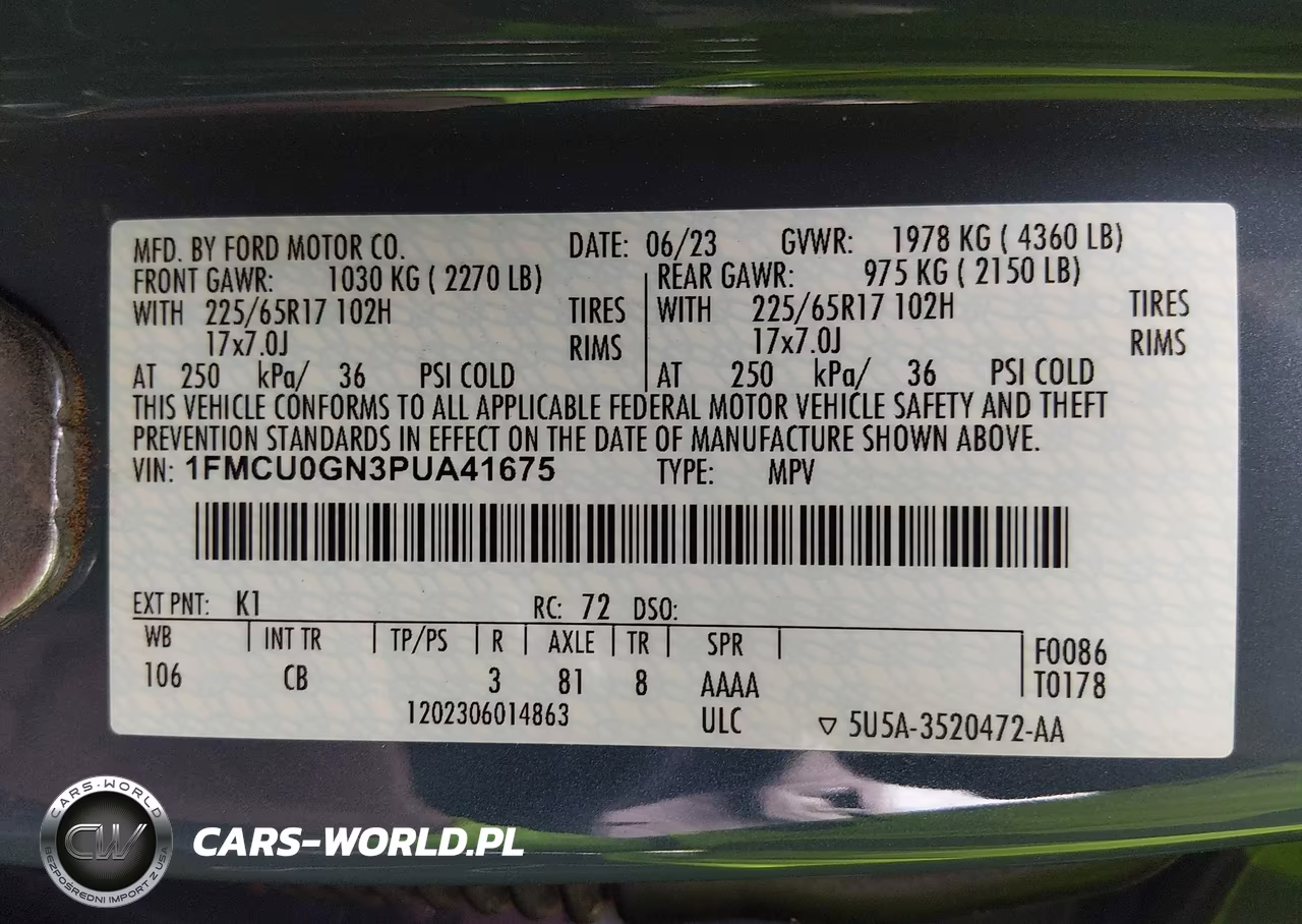 2023 Ford Escape Active VIN:1FMCU0GN3PUA41675 - 9