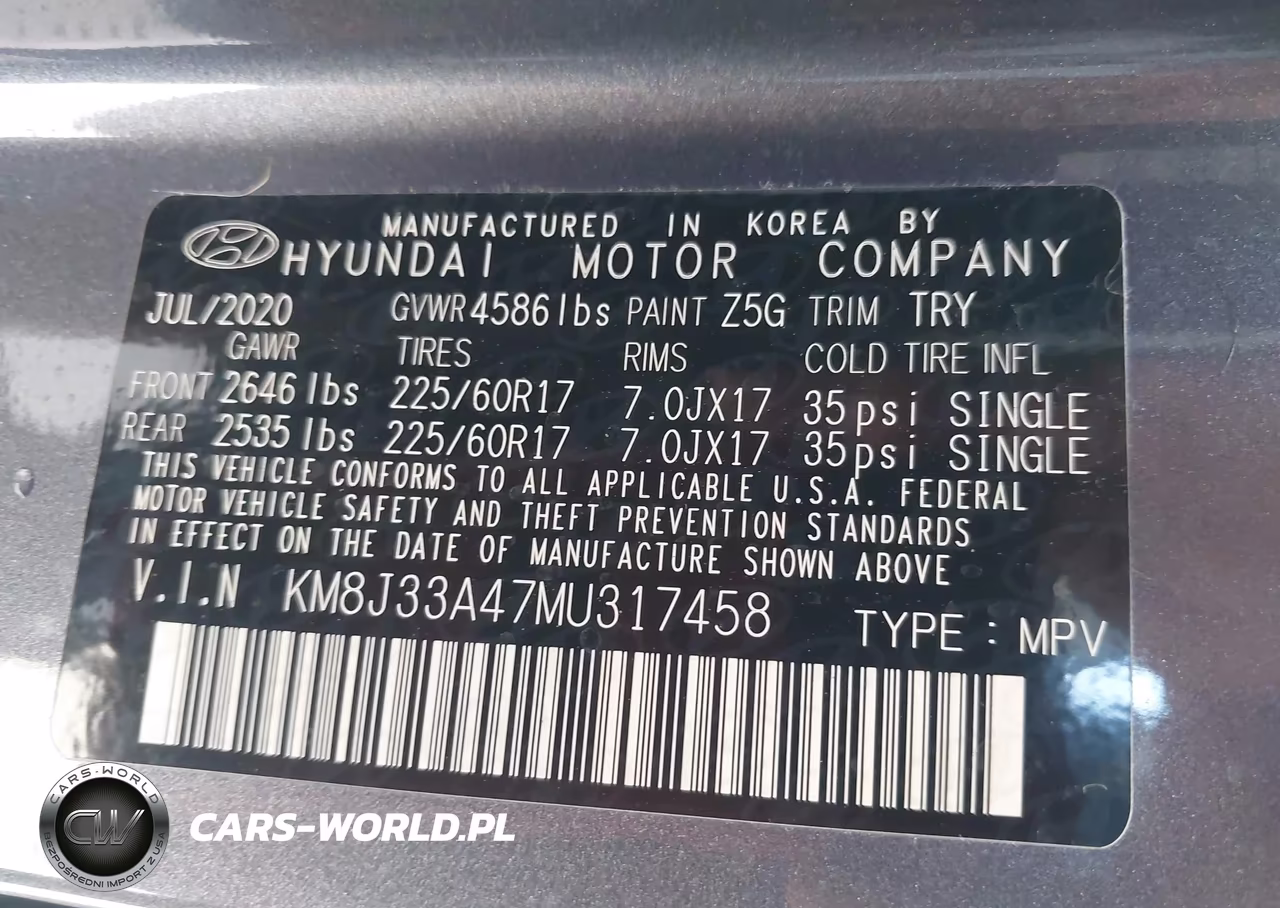 2021 Hyundai Tucson Value VIN:KM8J33A47MU317458 - 9
