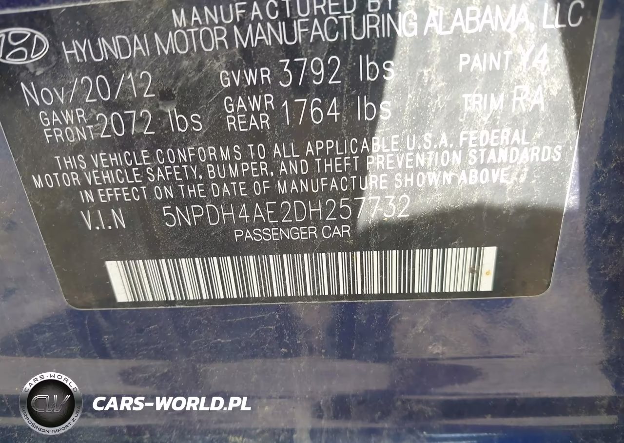 2013 Hyundai Elantra Gls VIN:5NPDH4AE2DH257732 - 9