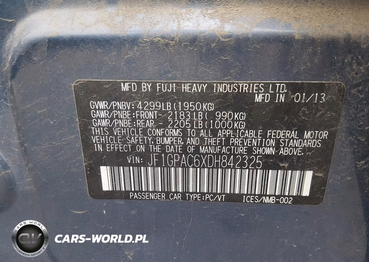 2013 Subaru Impreza 2.0I Premium VIN:JF1GPAC6XDH842325 - 9