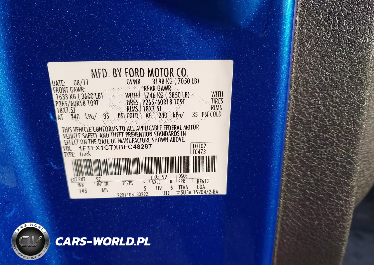 2011 Ford F-150 Xlt VIN:1FTFX1CTXBFC48287 - 9