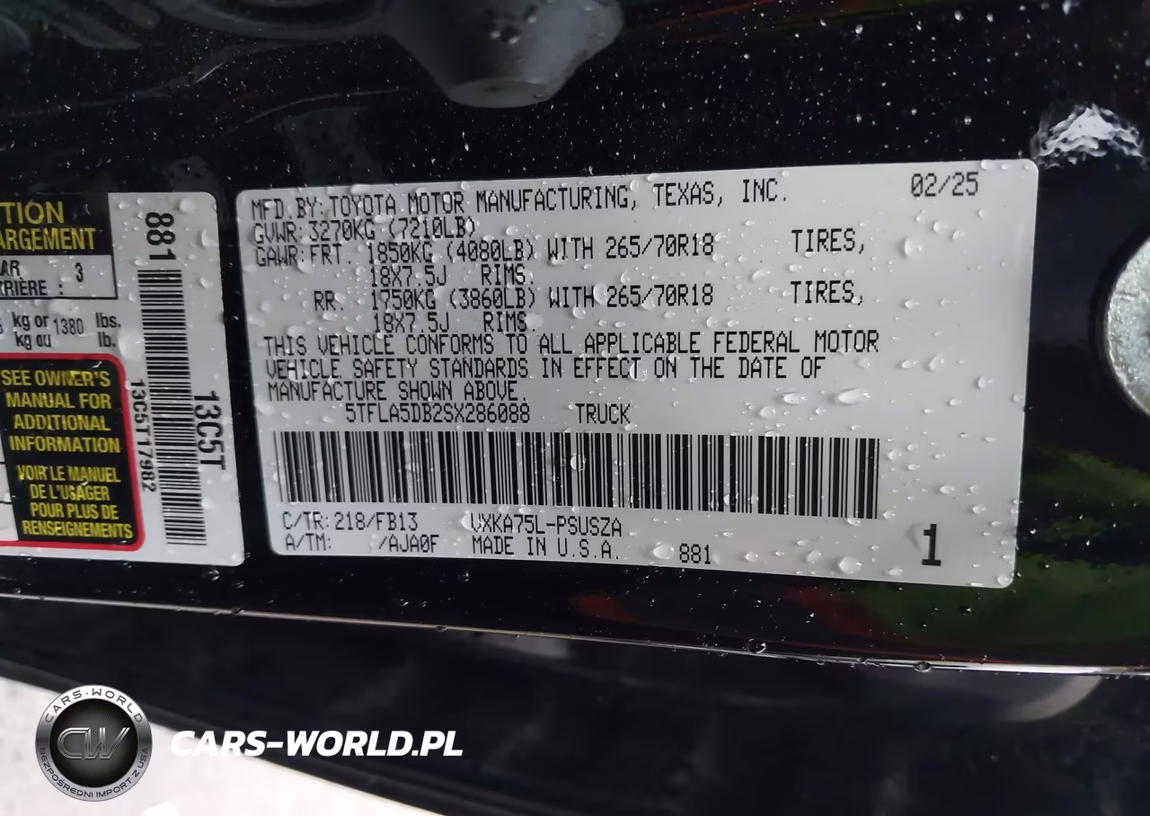 2025 Toyota Tundra Sr5 VIN:5TFLA5DB2SX286088 - 9