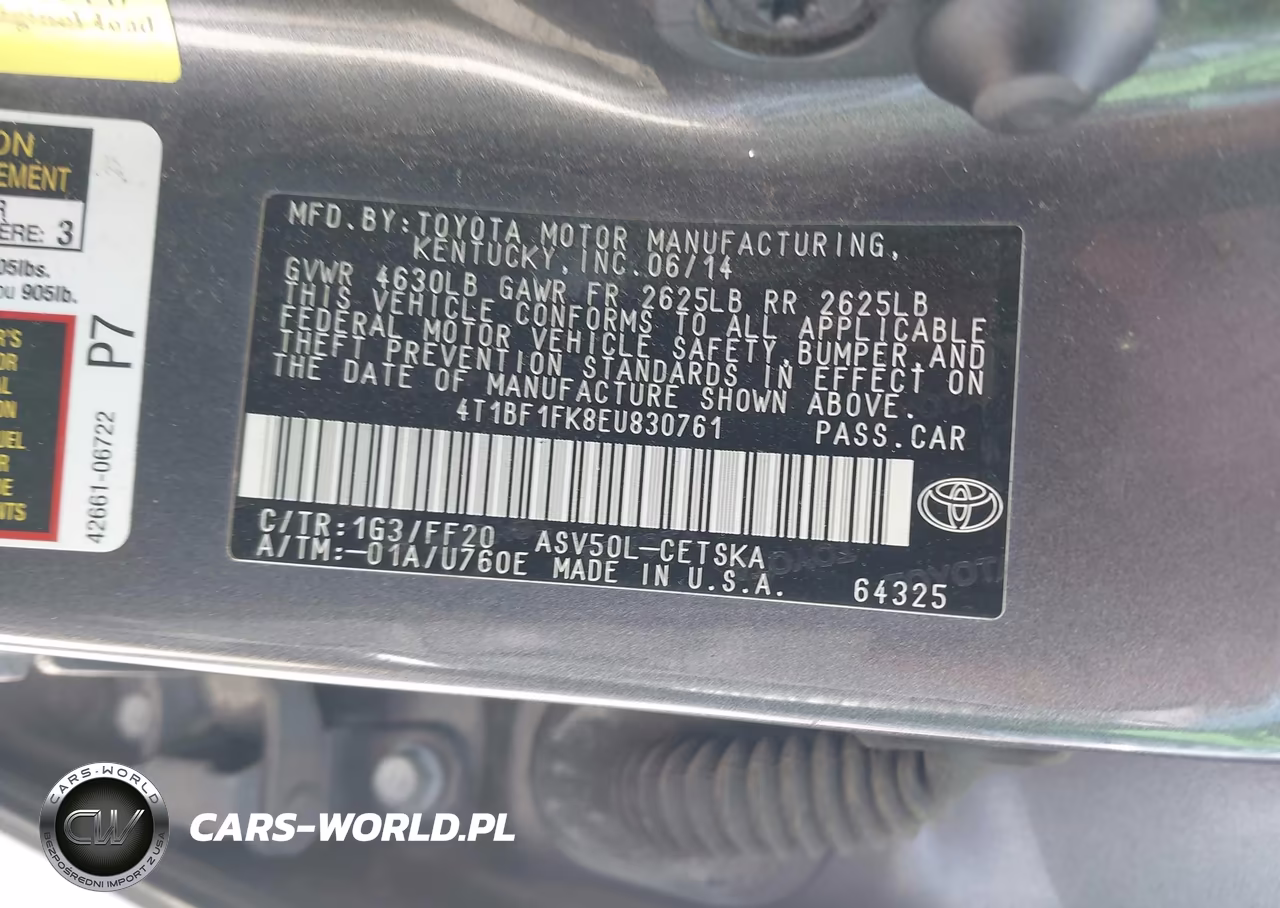 2014 Toyota Camry Se VIN:4T1BF1FK8EU830761 - 9