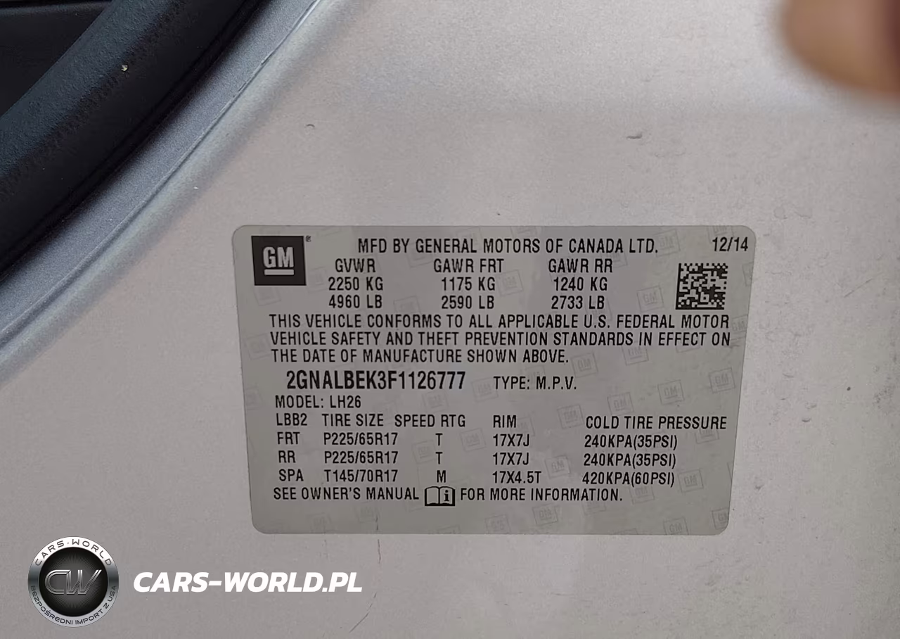 2015 Chevrolet Equinox Lt VIN:2GNALBEK3F1126777 - 9