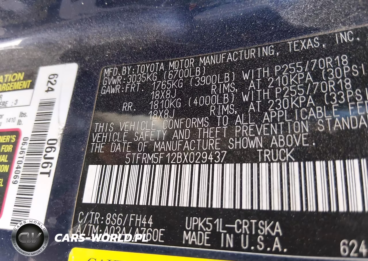 2011 Toyota Tundra Grade 4.6L V8 VIN:5TFRM5F12BX029437 - 9