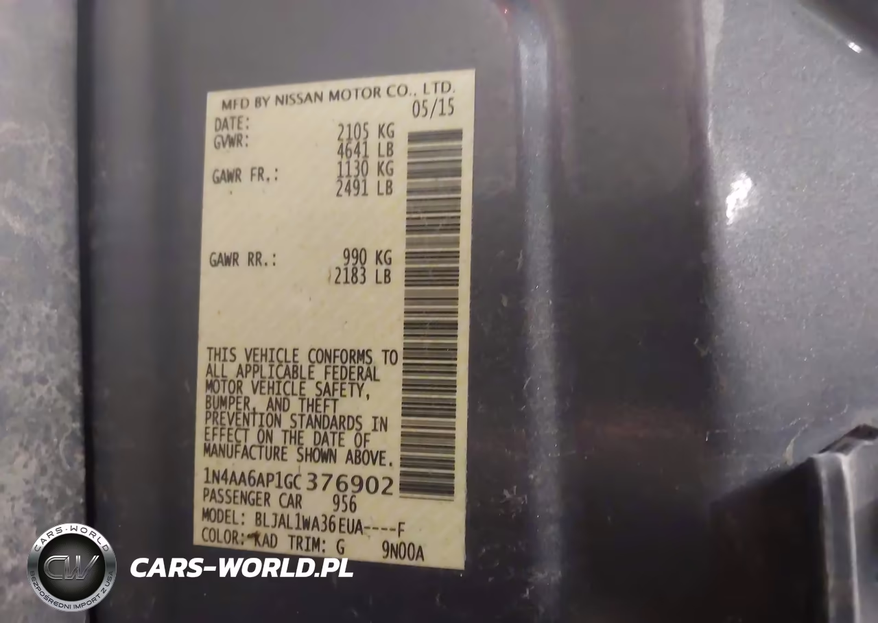 2016 Nissan Maxima 3.5 Sr VIN:1N4AA6AP1GC376902 - 9