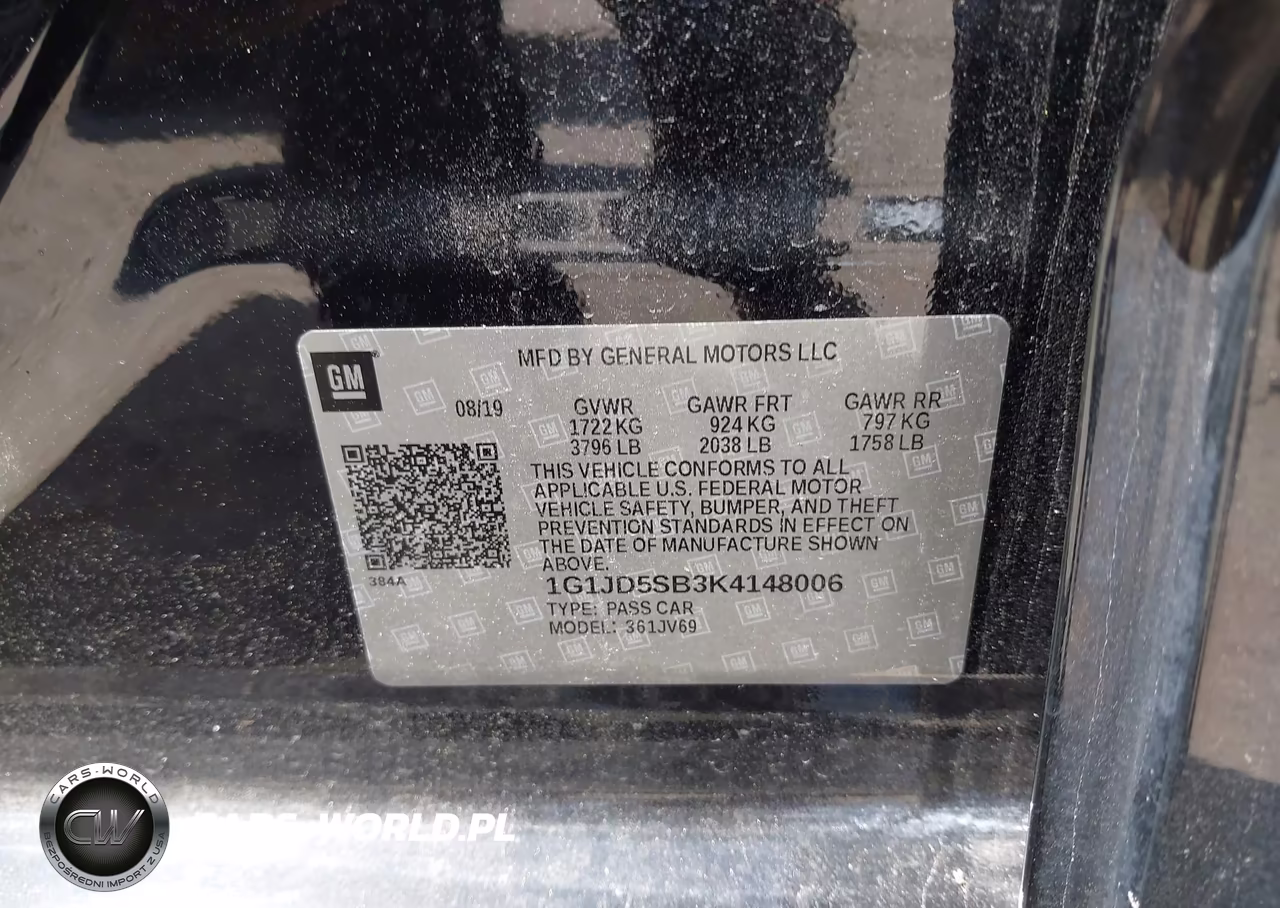 2019 Chevrolet Sonic Lt Auto VIN:1G1JD5SB3K4148006 - 9