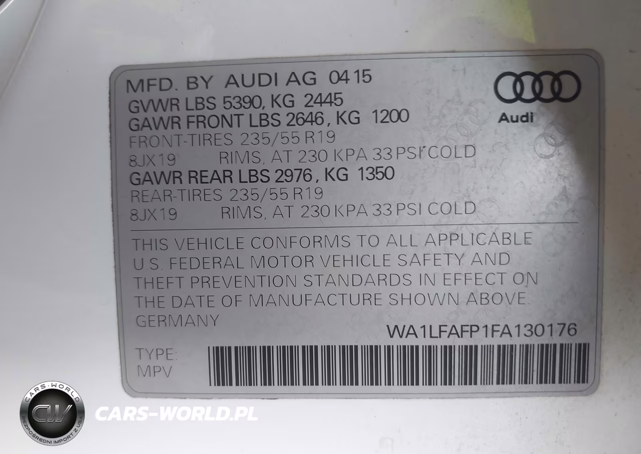 2015 Audi Q5 2.0T Premium VIN:WA1LFAFP1FA130176 - 9