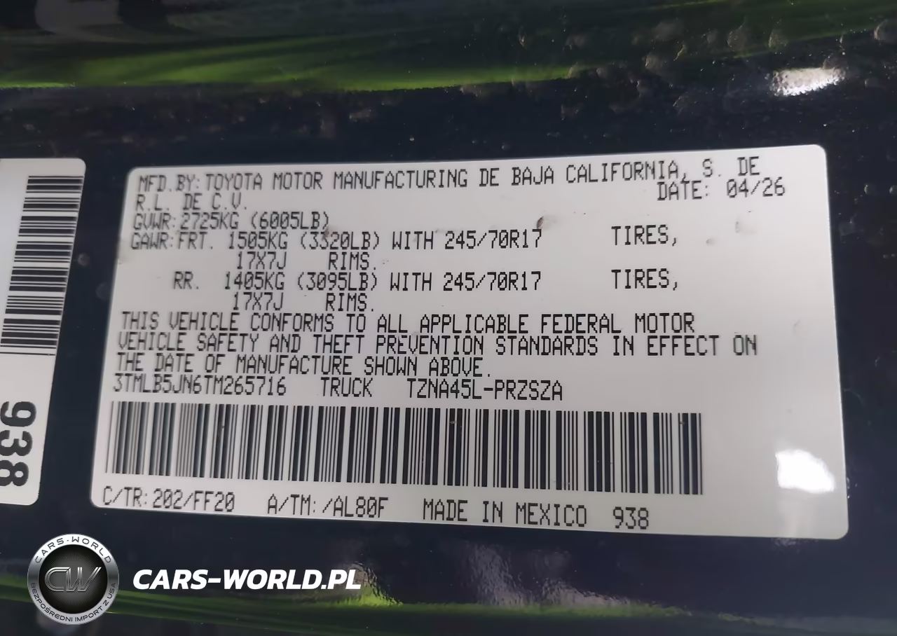 2026 Toyota Tacoma Sr5 VIN:3TMLB5JN6TM265716 - 9