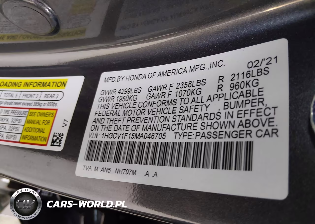 2021 Honda Accord Lx VIN:1HGCV1F15MA046705 - 9