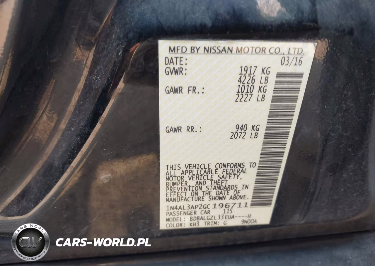 2016 Nissan Altima 2.5 S VIN:1N4AL3AP2GC196711 - 9