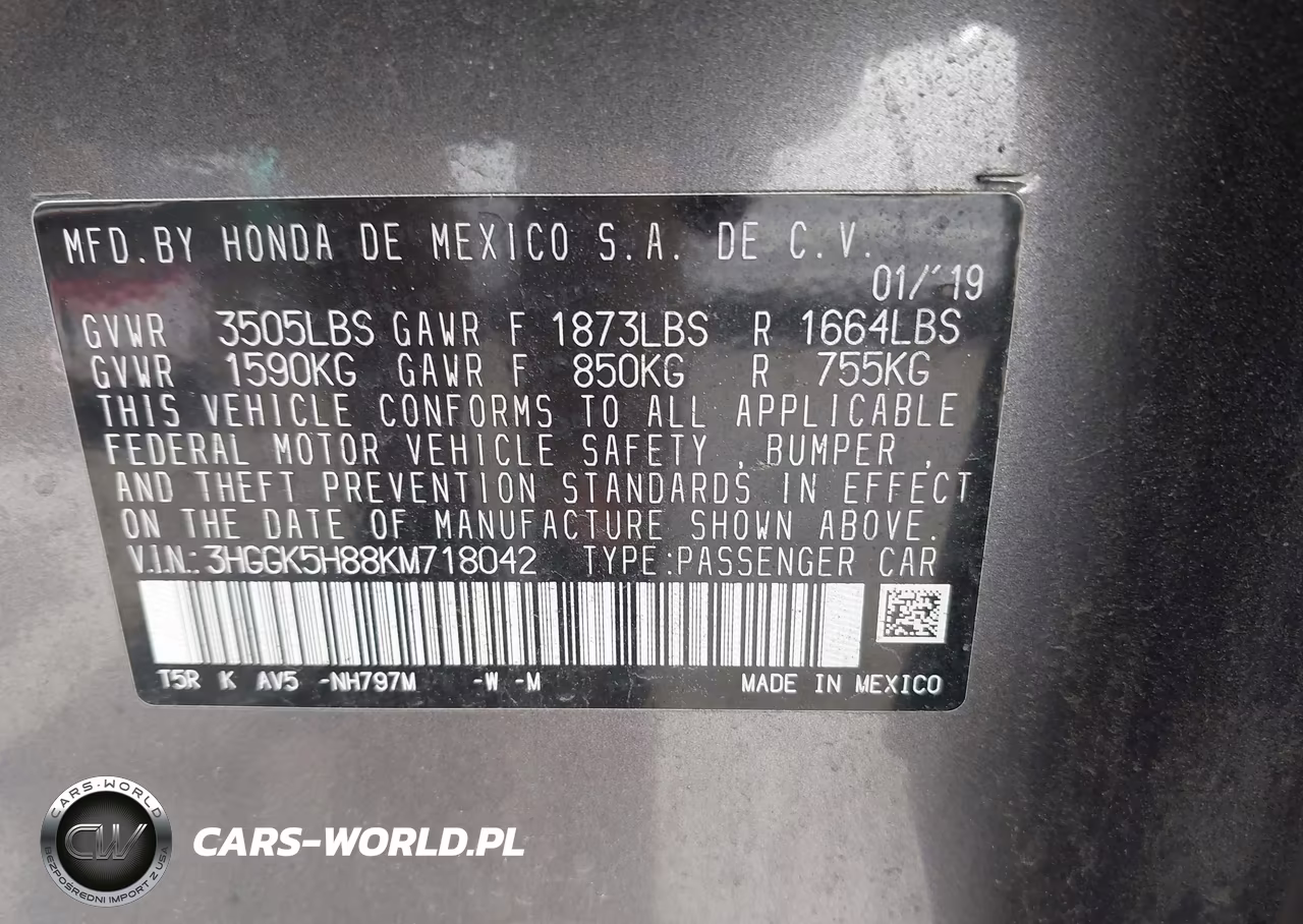 2019 Honda Fit Ex VIN:3HGGK5H88KM718042 - 9