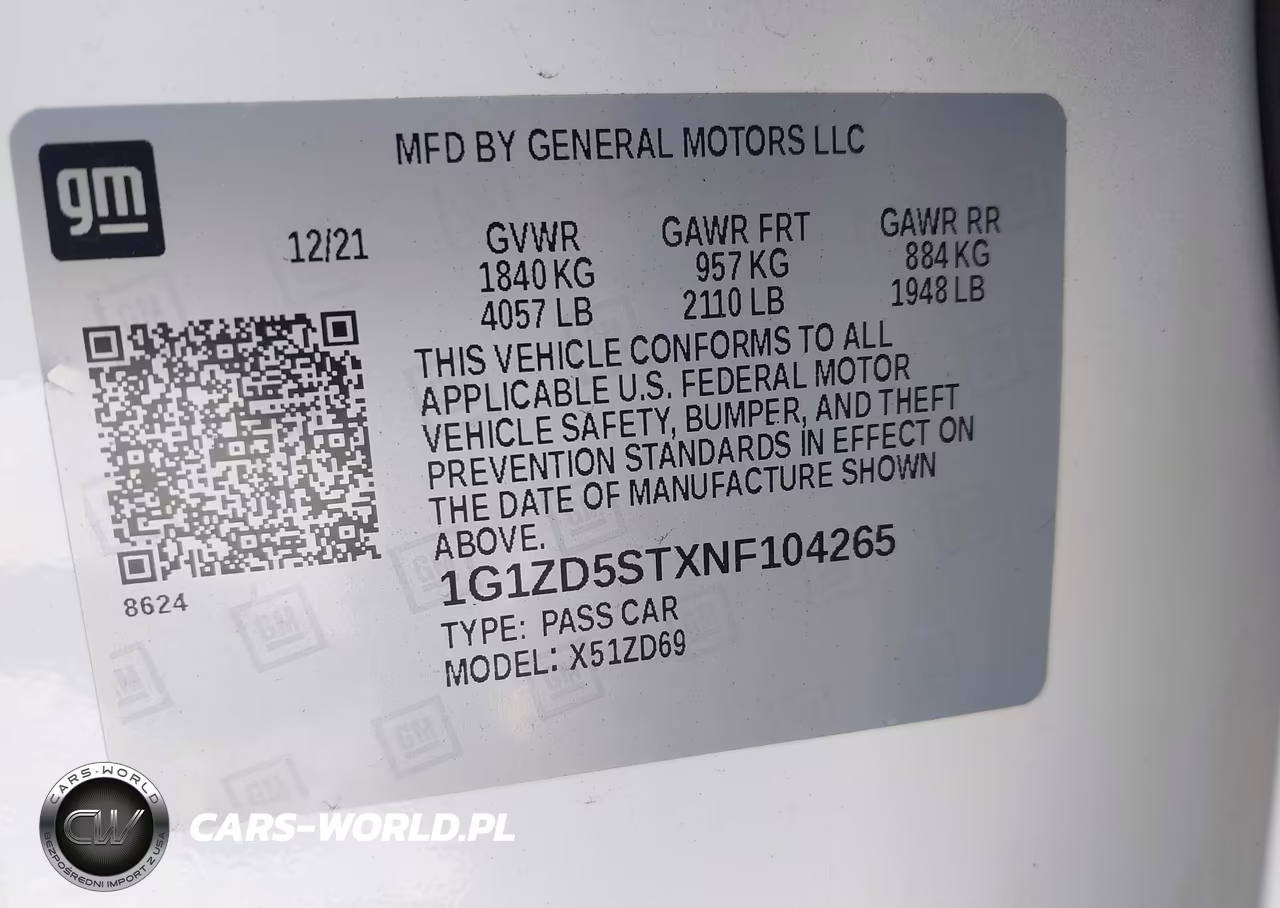 2022 Chevrolet Malibu Fwd Lt VIN:1G1ZD5STXNF104265 - 9