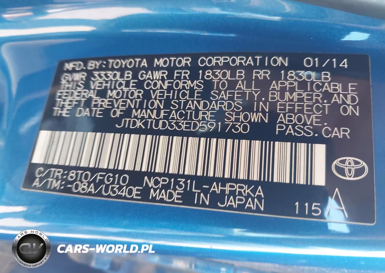 2014 Toyota Yaris Le (Tmc-Cbu Plant) VIN:JTDKTUD33ED591730 - 9