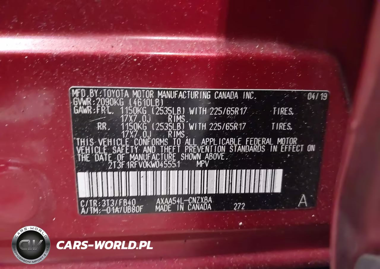 2019 Toyota Rav4 Le VIN:2T3F1RFV0KW045551 - 9
