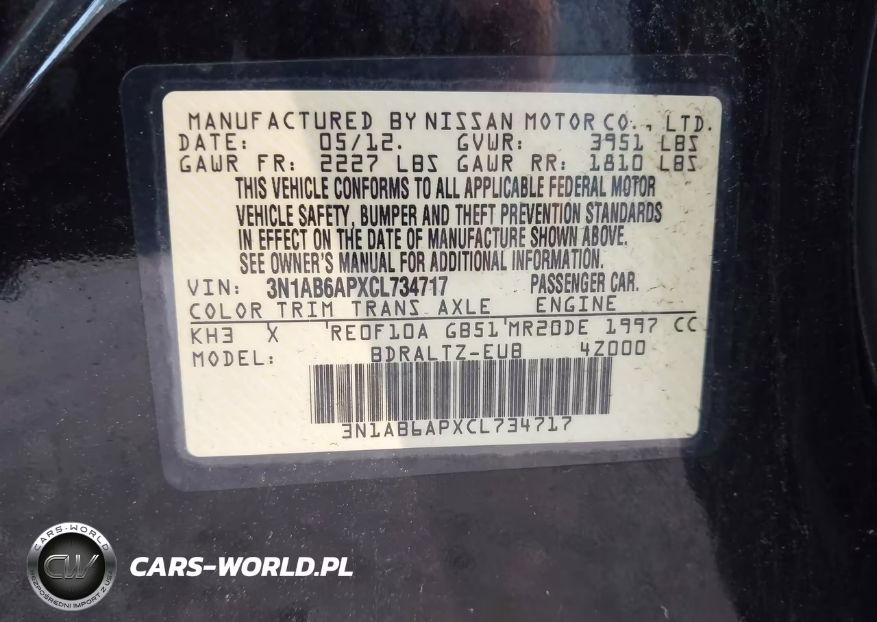 2012 Nissan Sentra 2.0 Sr VIN:3N1AB6APXCL734717 - 9