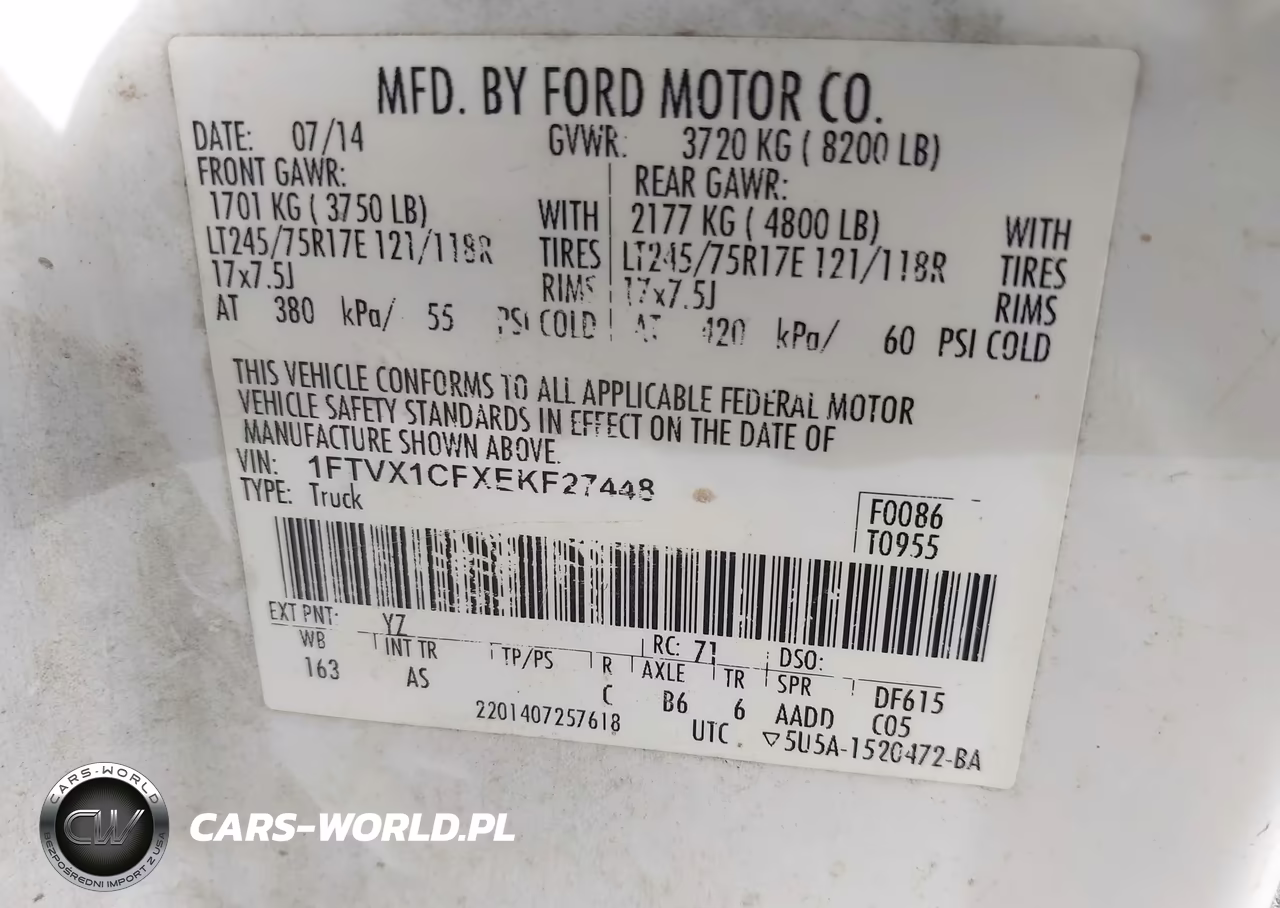 2014 Ford F-150 Xl VIN:1FTVX1CFXEKF27448 - 9