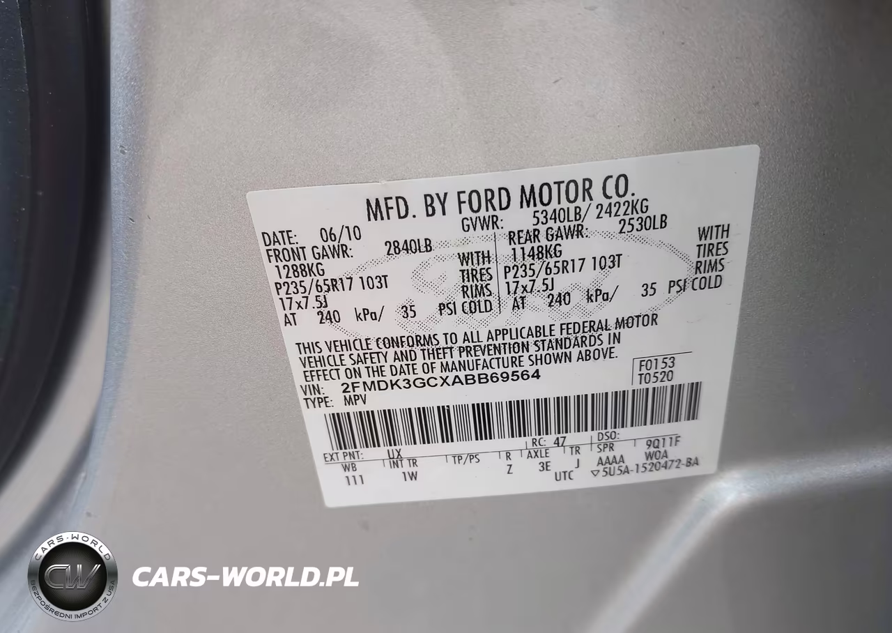 2010 Ford Edge Se VIN:2FMDK3GCXABB69564 - 9