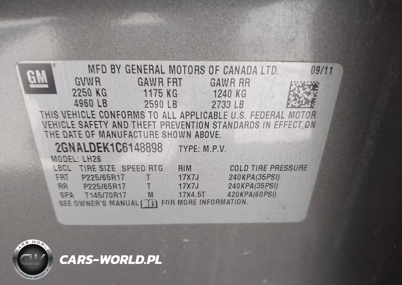 2012 Chevrolet Equinox Lt W-1Lt VIN:2GNALDEK1C6148898 - 9
