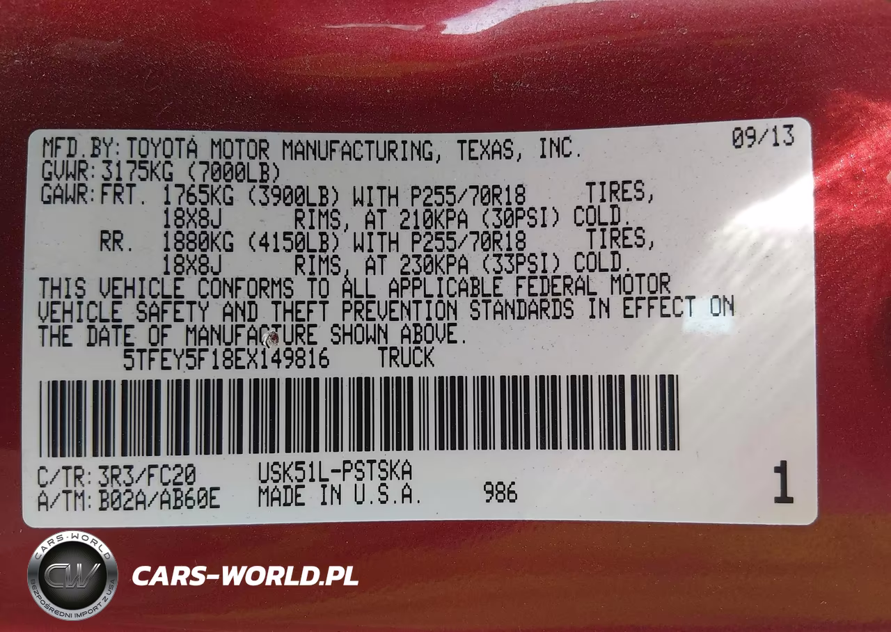 2014 Toyota Tundra Sr5 5.7L V8 VIN:5TFEY5F18EX149816 - 9