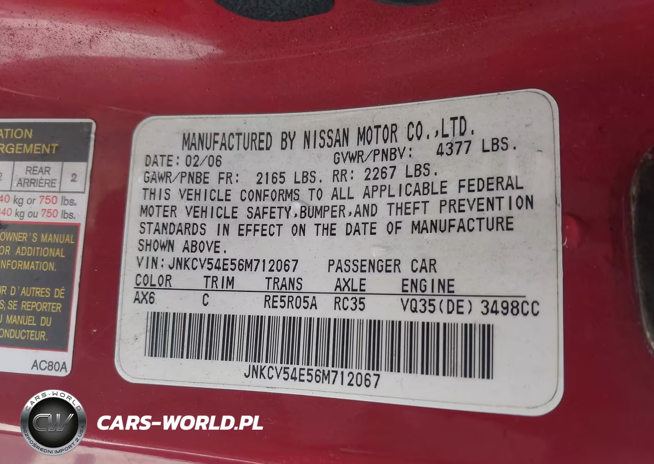 2006 Infiniti G35 VIN:JNKCV54E56M712067 - 9