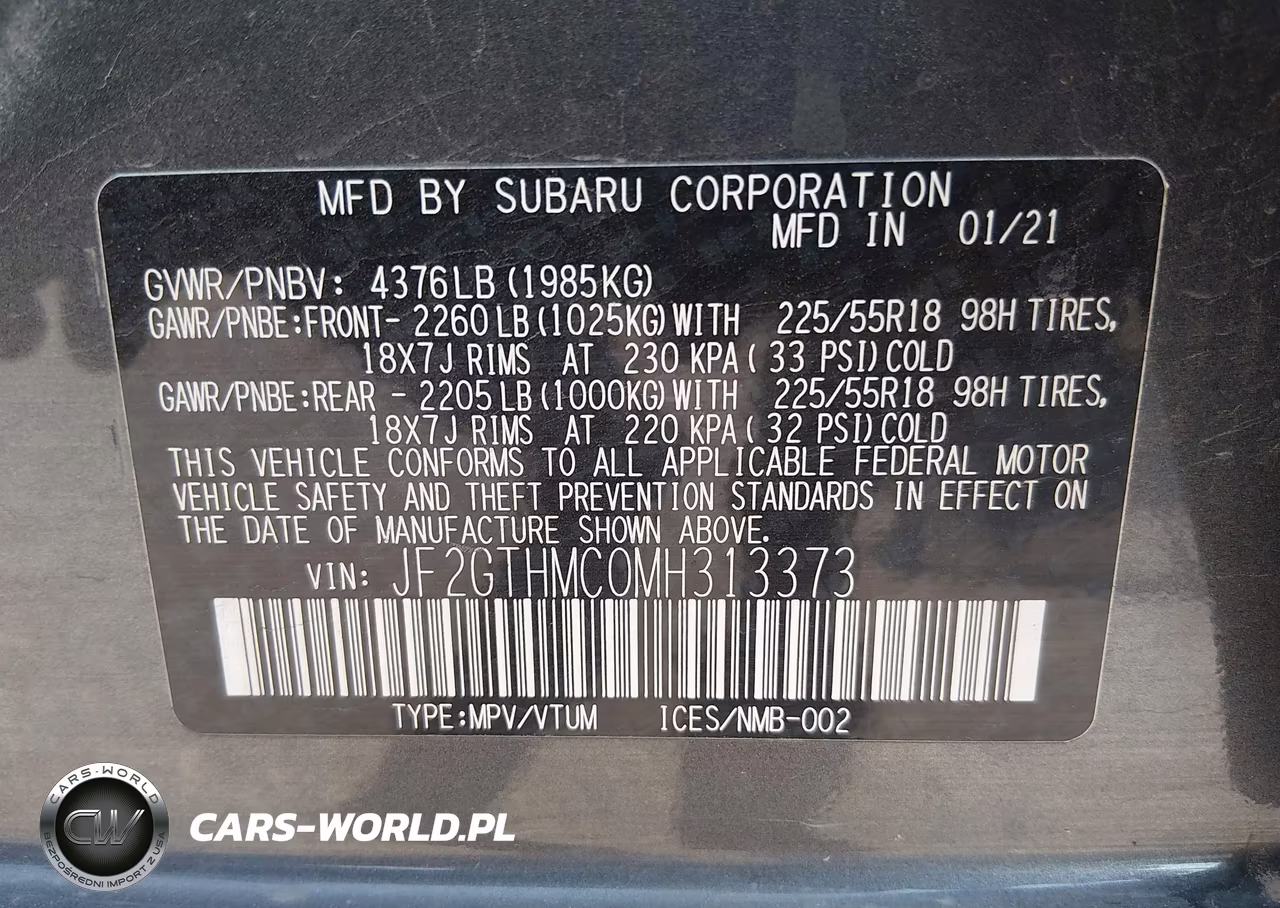 2021 Subaru Crosstrek Limited VIN:JF2GTHMC0MH313373 - 9