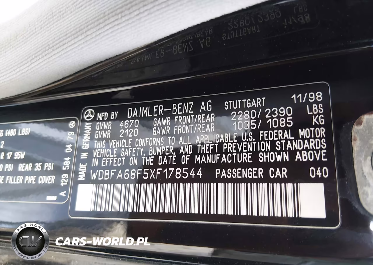 1999 Mercedes-Benz Sl 500 VIN:WDBFA68F5XF178544 - 9