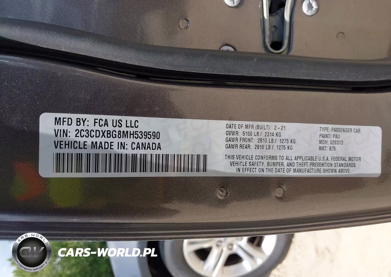 2021 Dodge Charger Sxt Rwd VIN:2C3CDXBG8MH539590 - 9