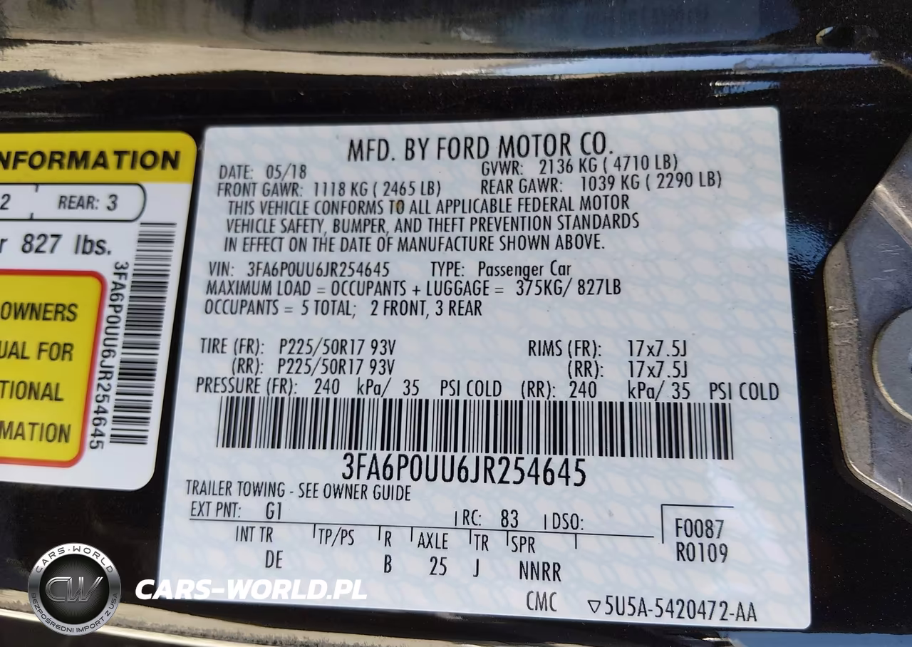 2018 Ford Fusion Hybrid S VIN:3FA6P0UU6JR254645 - 9