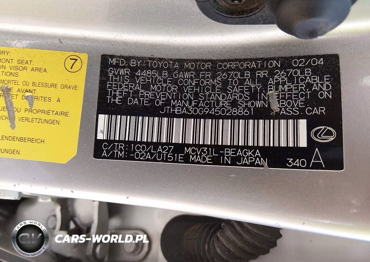 2004 Lexus Es 330 VIN:JTHBA30G945028861 - 9
