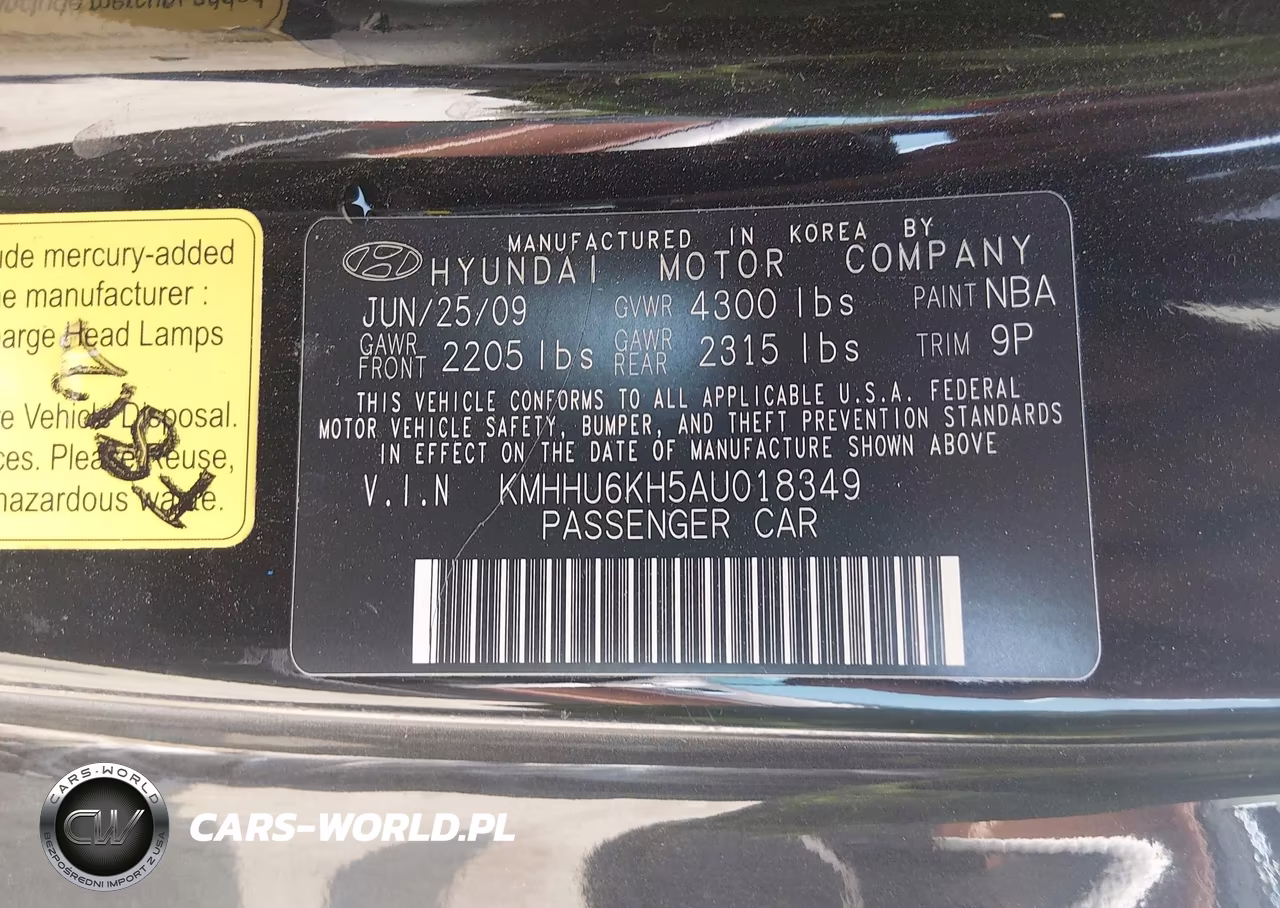2010 Hyundai Genesis 3.8 Grand Touring VIN:KMHHU6KH5AU018349 - 9