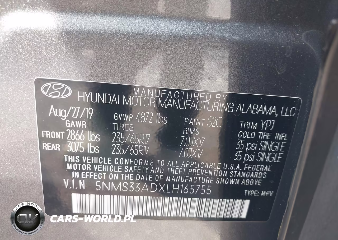 2020 Hyundai Santa Fe Sel VIN:5NMS33ADXLH165755 - 9