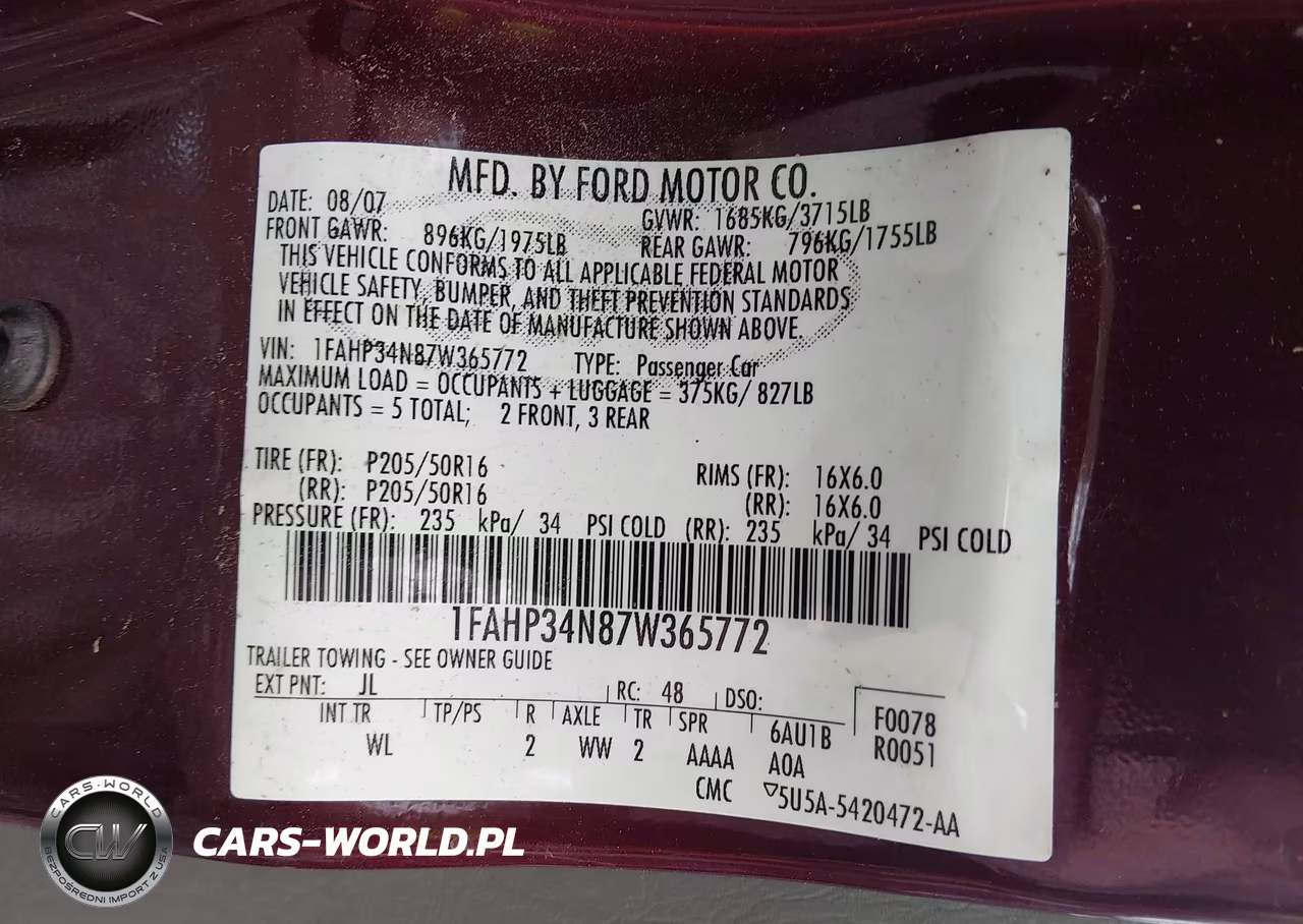 2007 Ford Focus S-Se-Ses VIN:1FAHP34N87W365772 - 9