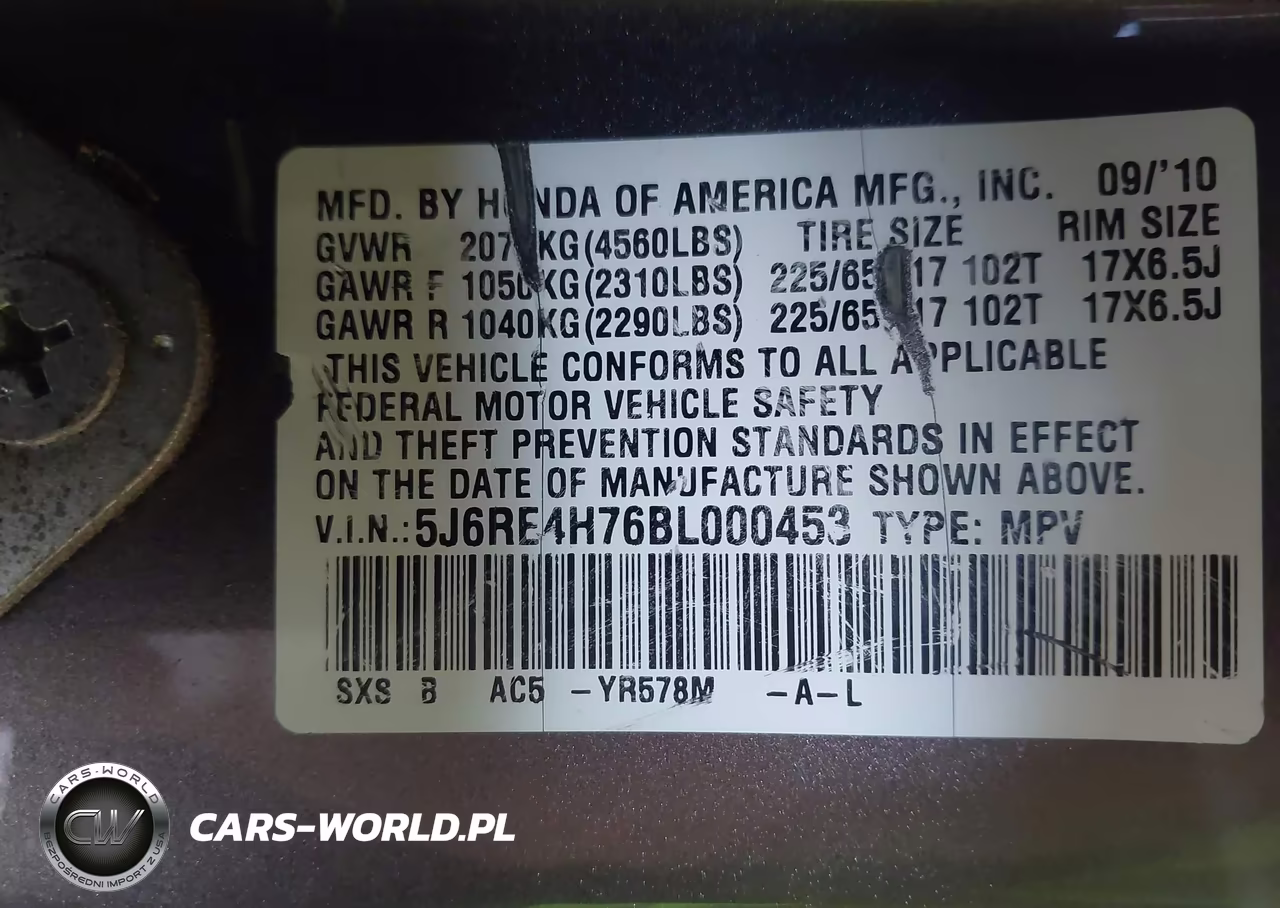 2011 Honda Cr-V Ex-L VIN:5J6RE4H76BL000453 - 9