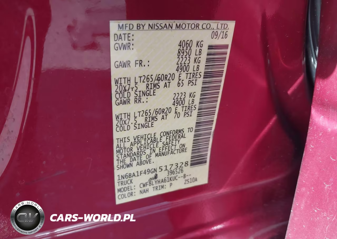2016 Nissan Titan Xd Platinum Reserve Diesel VIN:1N6BA1F49GN517328 - 9