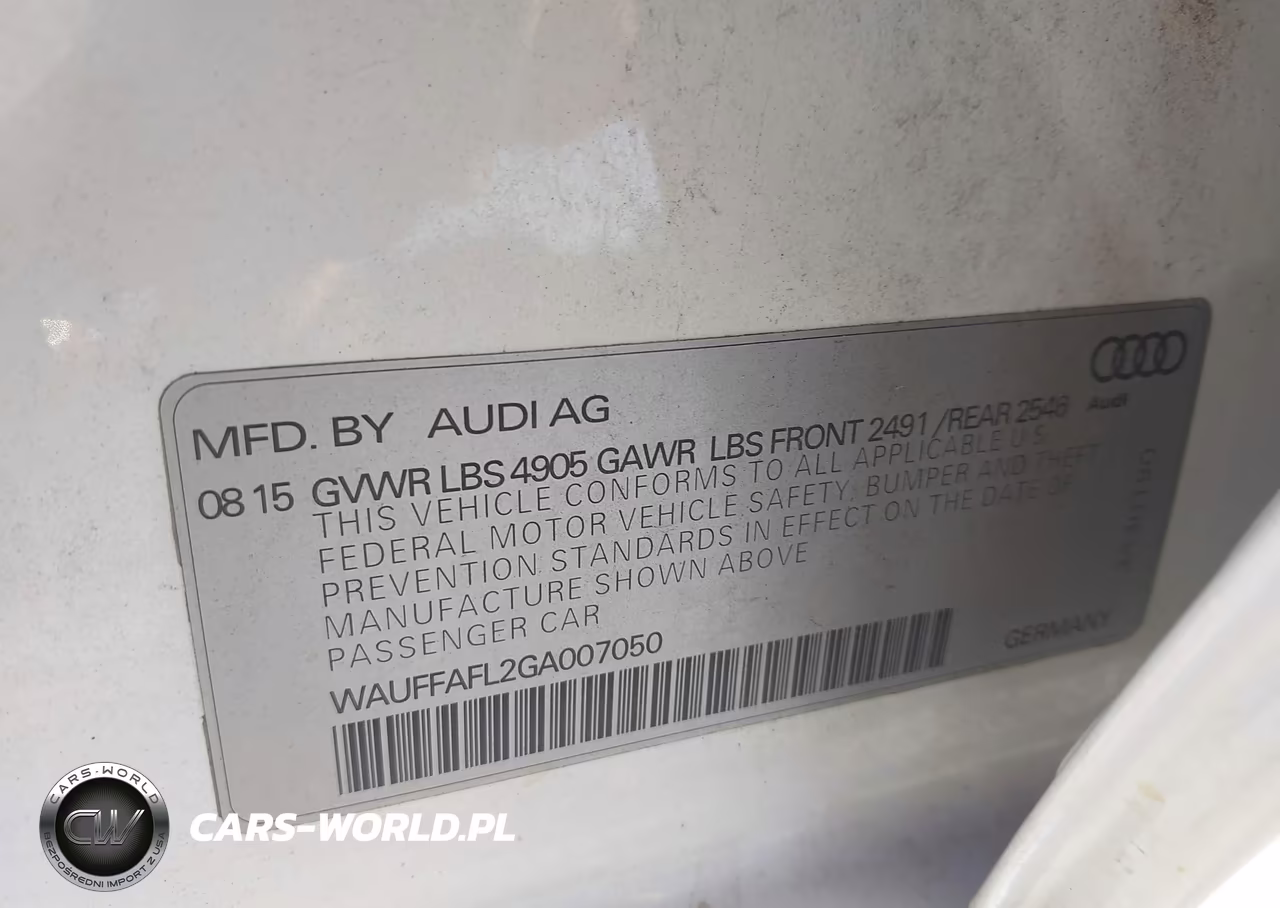 2016 Audi A4 Premium Plus VIN:WAUFFAFL2GA007050 - 9