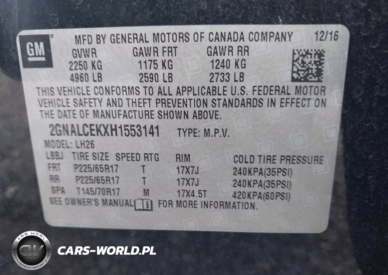 2017 Chevrolet Equinox Lt VIN:2GNALCEKXH1553141 - 9