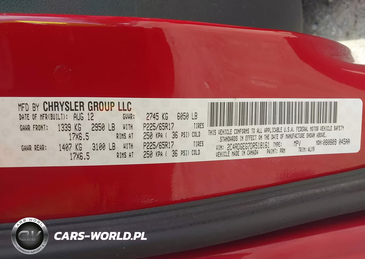 2013 Dodge Grand Caravan R-T VIN:2C4RDGEG7DR518161 - 9