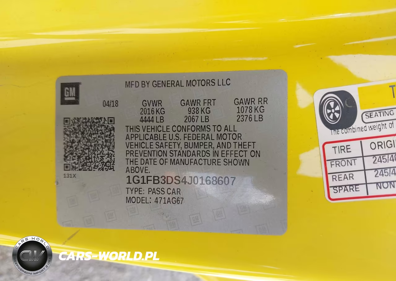2018 Chevrolet Camaro 1Lt VIN:1G1FB3DS4J0168607 - 9