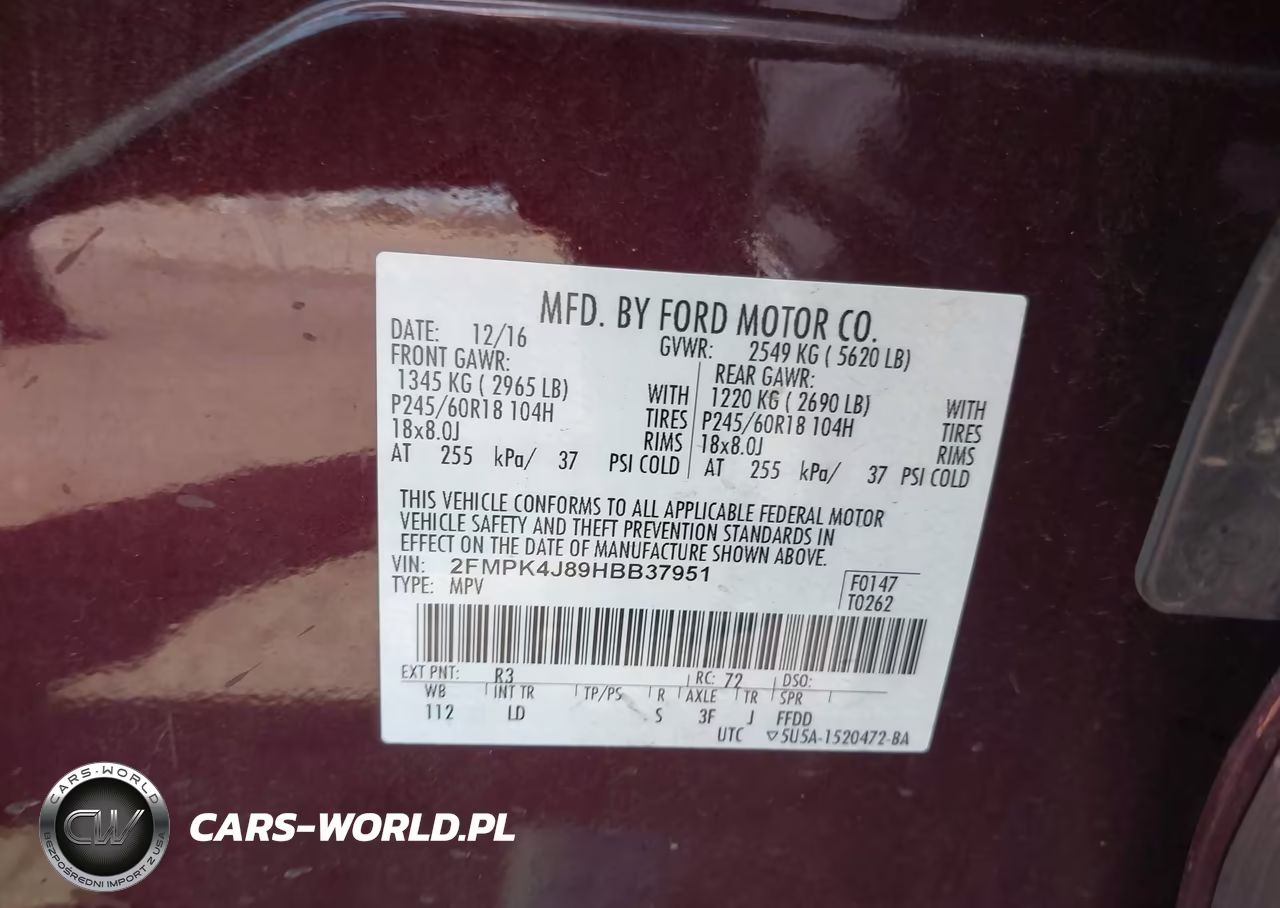 2017 Ford Edge Sel VIN:2FMPK4J89HBB37951 - 9