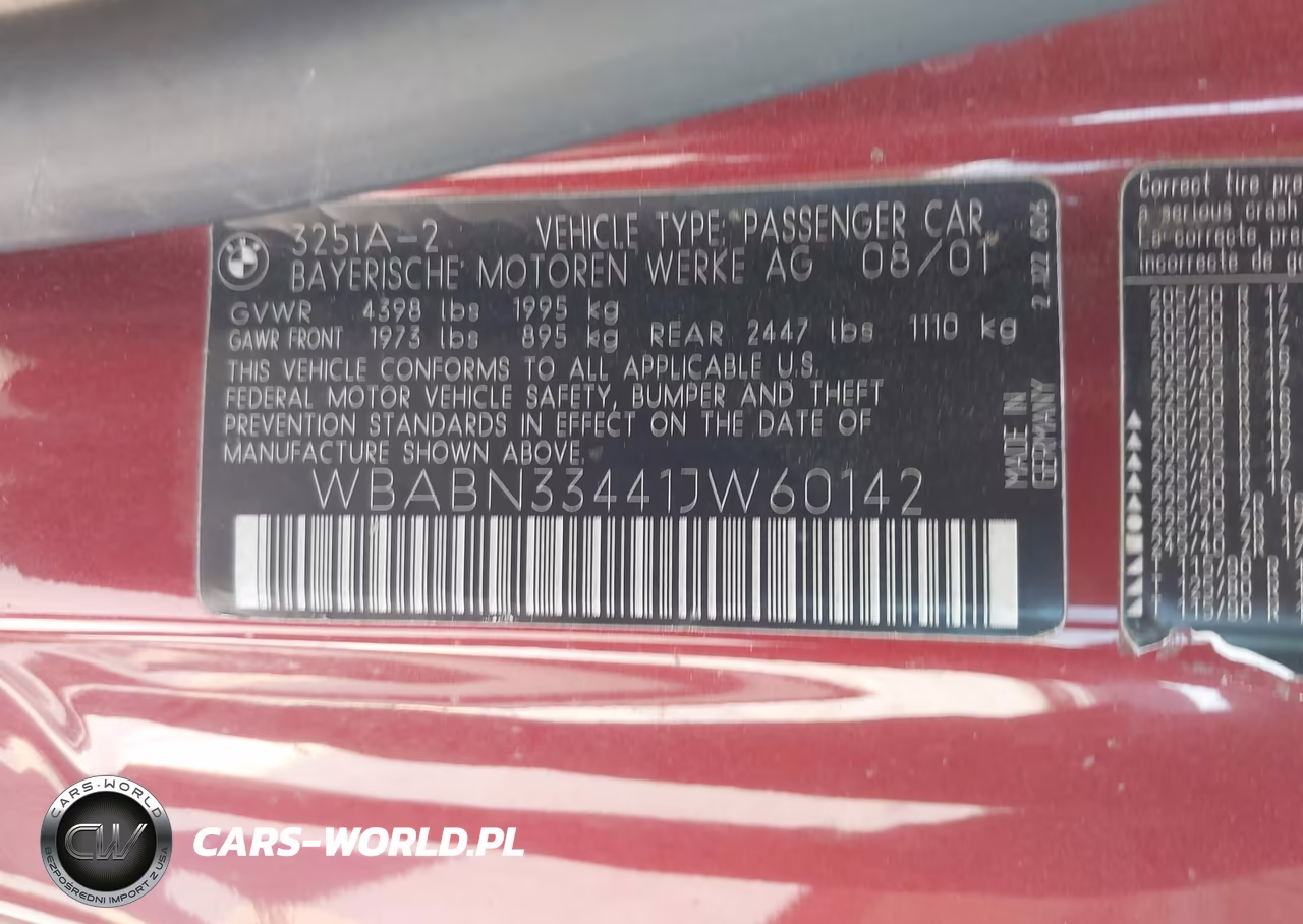 2001 BMW 325Ci VIN:WBABN33441JW60142 - 9