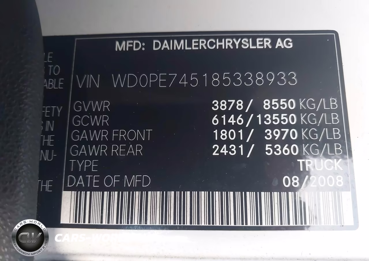 2008 Dodge Sprinter Van 2500 VIN:WD0PE745185338933 - 9