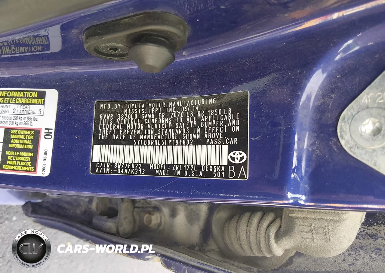2015 Toyota Corolla S Plus VIN:5YFBURHE5FP194802 - 9