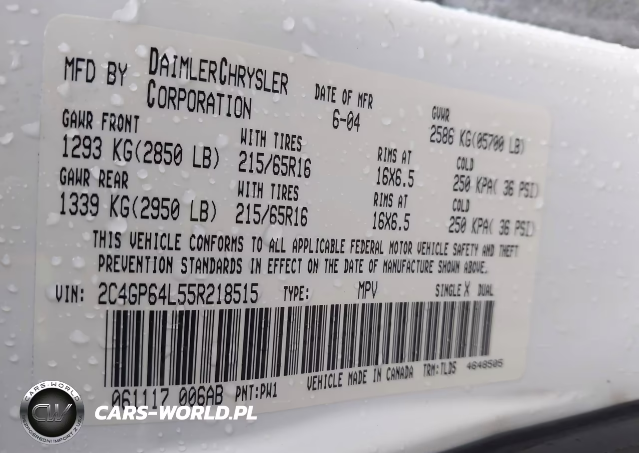 2005 Chrysler Town & Country Limited VIN:2C4GP64L55R218515 - 9