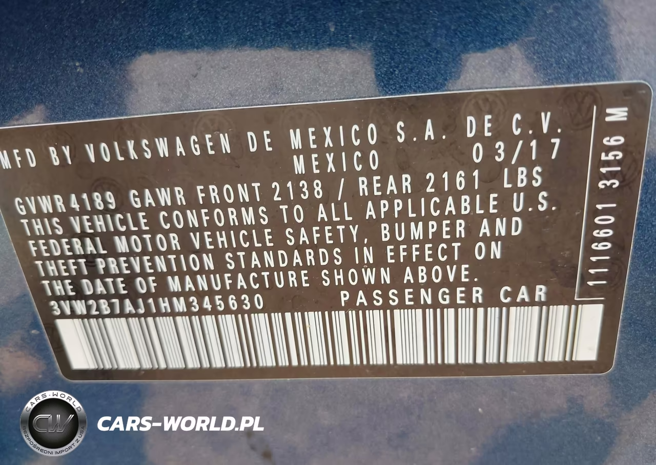 2017 Volkswagen Jetta 1.4T S VIN:3VW2B7AJ1HM345630 - 9